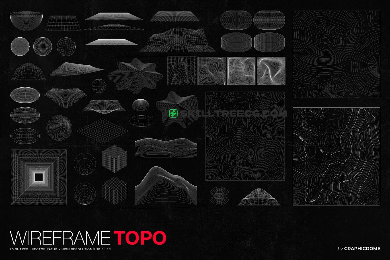 图片[6]-Wireframe Topo Elements Vectors（371299）-技能树